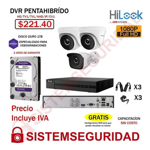 Imagen 2 de 10 de Kit 2 4 6 8 16 Cámaras De Seguridad 1080p Hilook