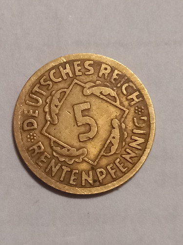 Moneda Alemana 5 Peniques Año 1924 