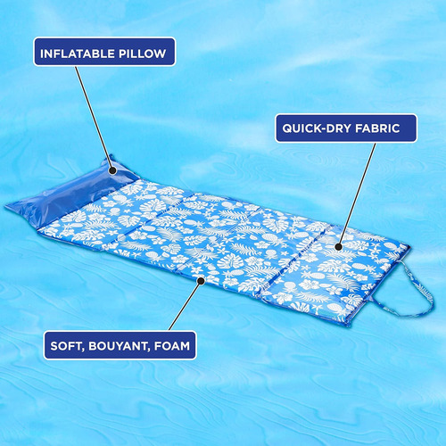 Aqua 3-in-1 Fold & Go Tanning Pool Float, Mat And Tanning Po
