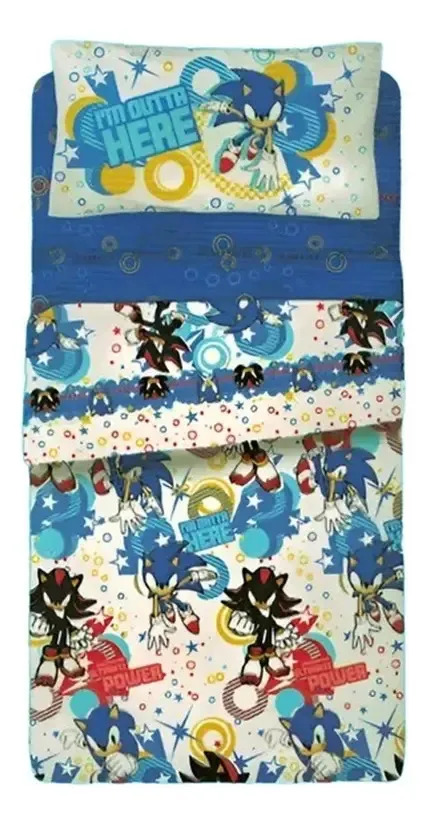 Juego Sabanas Infantil Ultrasoft Piñata 1 1/2 Plaza Disney Color Sonic 3