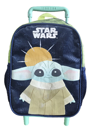 Mochila Infantil Star Wars Bebe Yoda 30x23x10 + Ruedas/carro