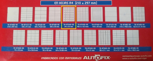 Imagen 2 de 2 de Etiqueta Autoadhesiva A4 Etidata Para Impresora - 8754 - 25h