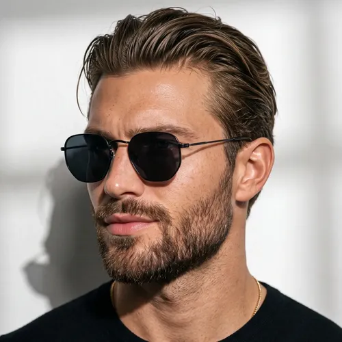 Oculos De Sol Hexagonal Premium Fortuna Luxo Old Money Uv400