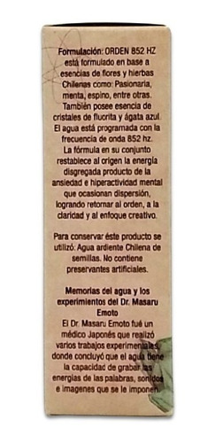 Imagen 3 de 6 de Agua Programada Orden - Flores Cristales Hierbas 30ml