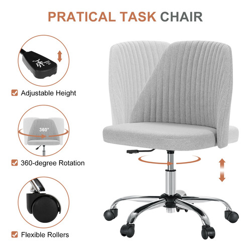 Silla De Escritorio Moderna Giratoria Con Ruedas Sin Brazos