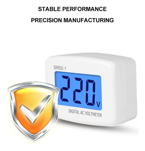 Voltímetro Digital Lcd 80-300v Probador De Voltaje Enchufe