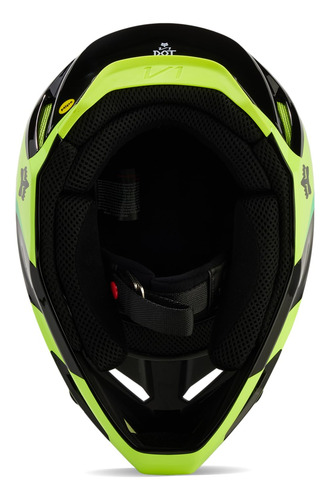 Casco De Motocross Fox Racing V1 Streak Negro/amarillo Talla