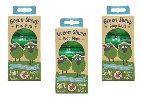 Kit 3 Piezas Bolsa Para Popo Desechos Perro Biodegradables