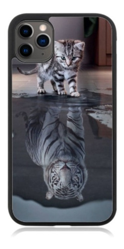 Funda Protector Para iPhone Gatito Tigre Reflejo Moda