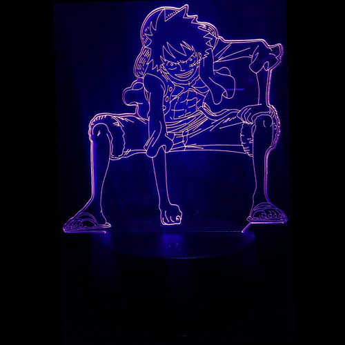 Lámpara Luz Led 3d Rgb Figura De Monkey D Luffy