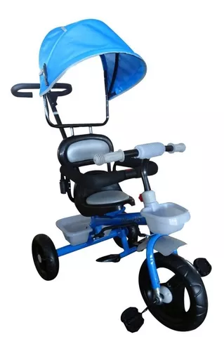 Triciclo Infantil Com Pedal e Cobertura Motoca Empurrador