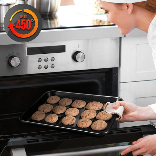 Bandejas Antiadherentes 2 Piezas Nutrichef Para Horno Negro