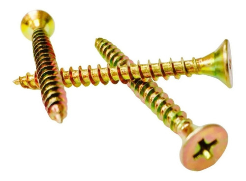 Tornillos Fix Para Madera 5 X 50 X 500 Unidades Dorado