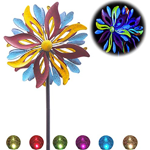 Solar Wind Spinner Veneciano De 75 Pulgadas, Multicolor, Led