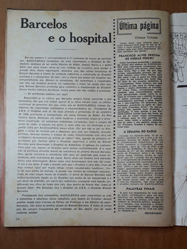 Revista Radiolândia 26 1954 Virgínia Lane Na Capa (Usado)