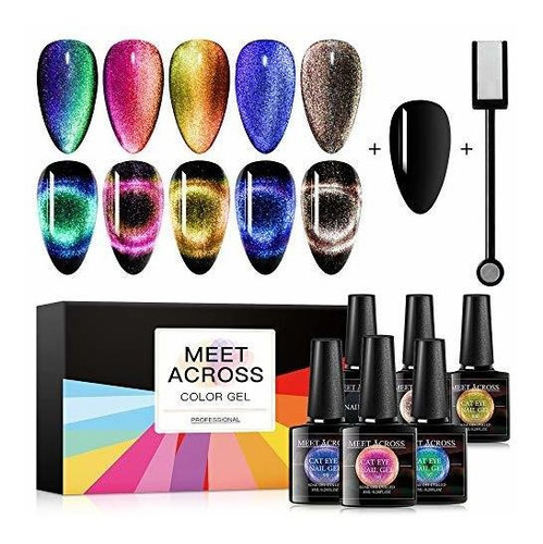 Meet Across Juego De Esmalte De Uñas En Gel Para Ojos De Gat