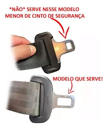 Kit 2 Clip Extensor Cinto Segurança Carro Anula Beep Sonoro