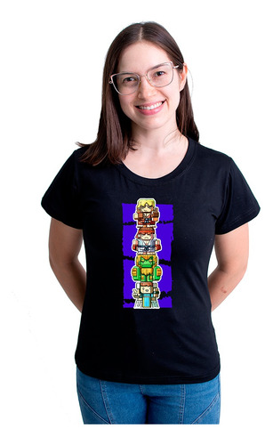 Camiseta Feminina Babylook Jogo Street Fighter Totem Mod 2