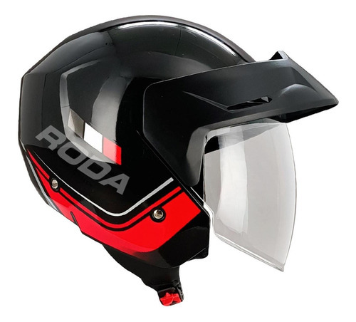 Casco Moto Roda Dynamic Transversal Rojo Abierto 