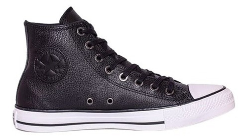 Zapatillas Converse Hi Botita Cuero Negro 157000c Blanco 01c