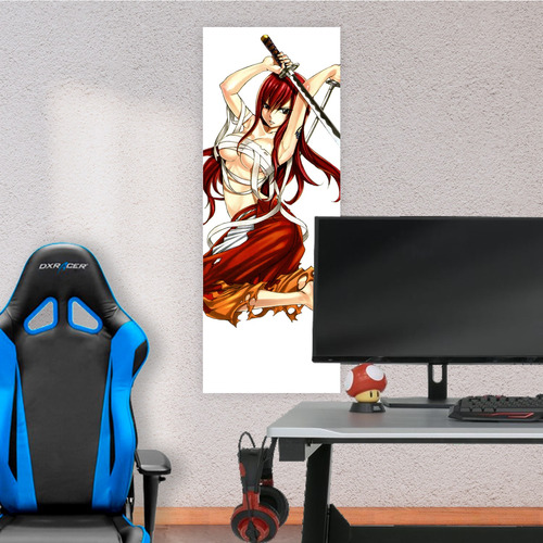 Cuadro Grande 30x80 Cm Fairy Tail Erza Manto De Seishin