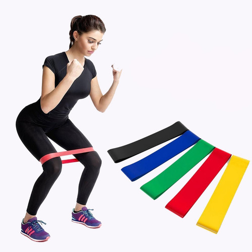 Imagen 4 de 5 de Pack 5 Bandas Elásticas Loop Circulares Pilates Aerobico