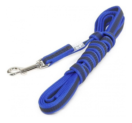 Correa Perros Julius K9 Nylon Engomado 3 Metros Azul Sin Asa