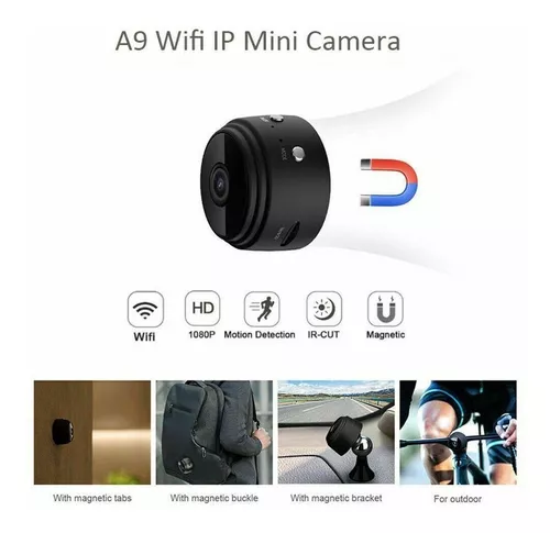 Câmera escondida do espião Mini 1080P sem fio WiFi câmera com áudio e vídeo  ao vivo Câmera de vigilância de segurança doméstica com detecção de