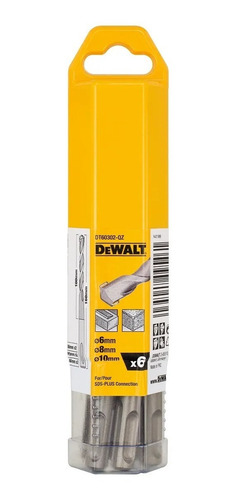 Imagen 2 de 5 de Set 6 Brocas Sds Plus 6, 8, 10mm X2 Dewalt Dt60302-qz