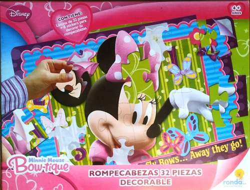 Rompecabeza Minnie Mouse Disney 32 Piezas Decorables. Oferta