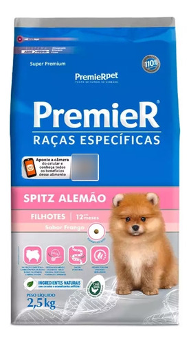 Ração Premier Raças Específicas Spitz P Cães Filhotes 2,5kg