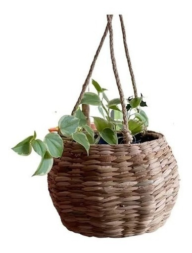 Cachepot Pendente Para Plantas Em Seagrass Fibra Natural