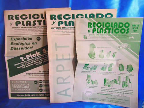 Lote De 3 Revistas Reciclados Y Plasticos Nro 28, 23 Y 19