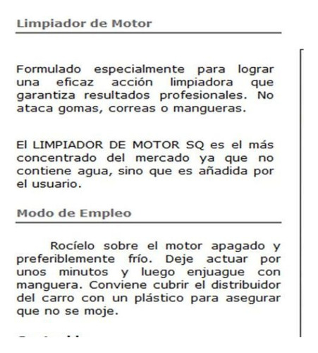 Sq Limpiador De Motor