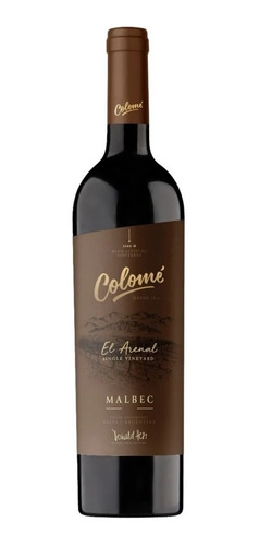 Imagen 1 de 1 de Vino Colomé Single Vineyard El Arenal Malbec 750ml.