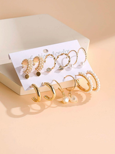 Imagen 2 de 6 de Pack 9 Pares Aros Zarcillos Aretes De Acero Inoxidable Mujer