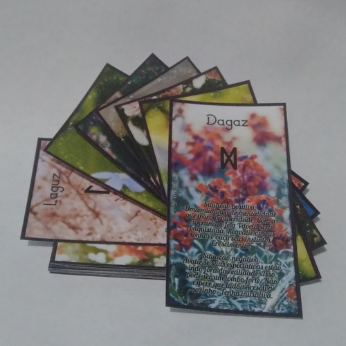 Baralho Runas Com Significados Tema De Flores. Mod 7
