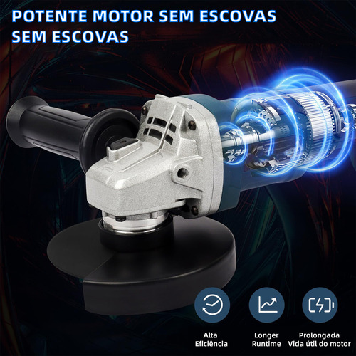 Lixadeira Esmerilhadeira 2 Baterias Angular Recarregável 48v