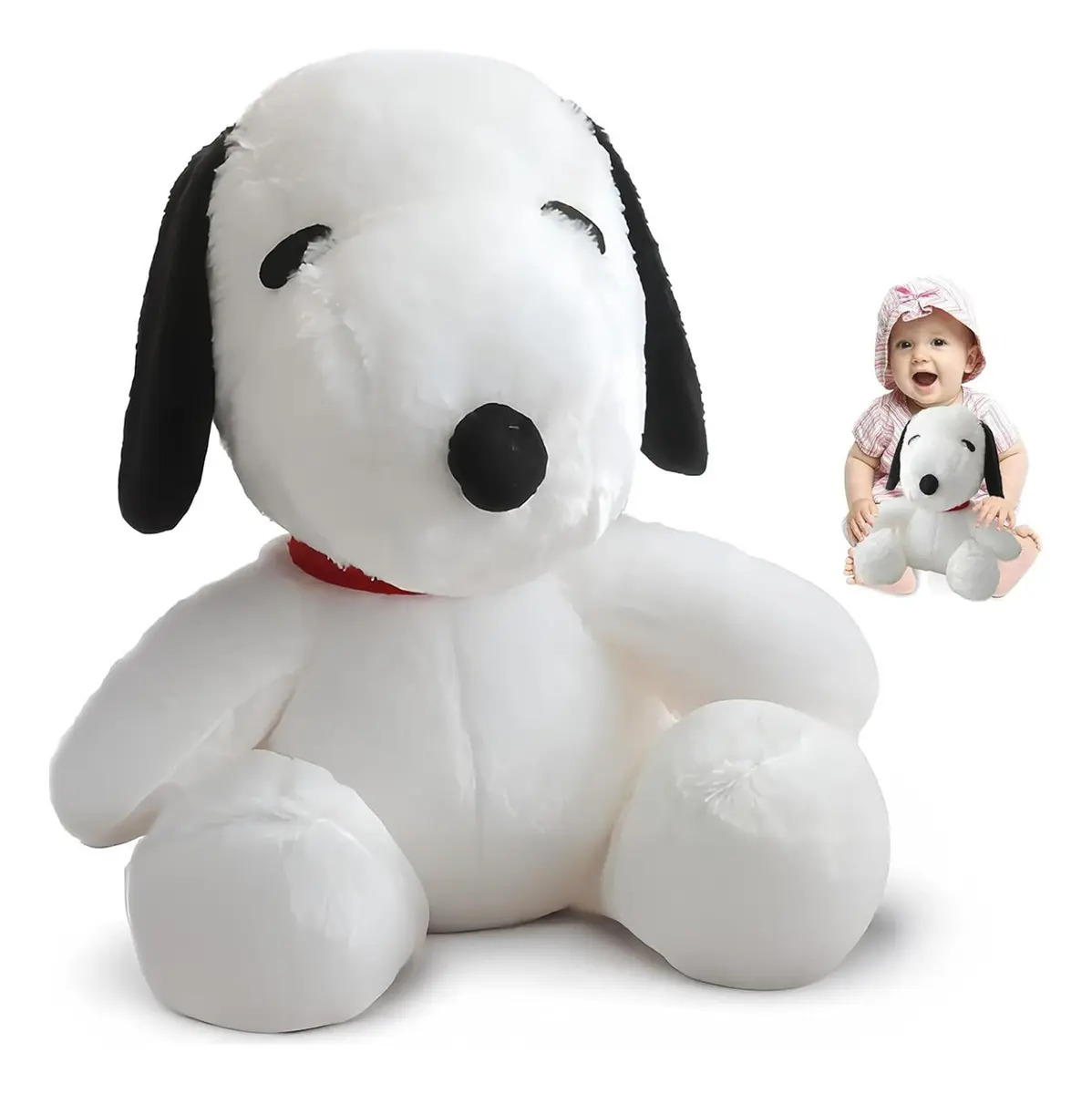 Feiernanduo Shop Peluche Snoopy Clásico 25cm, Suave Compañero De Sueño Niños Blanco