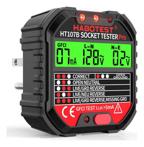 Detector De Receptáculo Gfci Eléctrico Yeeroadw Seguro