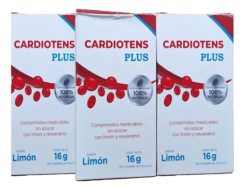 3 Cardiotens Plus  100% Natural - Unidad a $17800