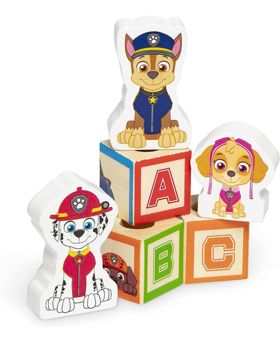 Camión De Madera Bloques Abc Paw Patrol Didáctico 33pzs 3+