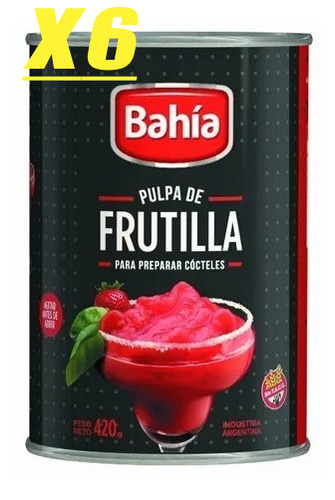 Bahia Pulpa Frutilla Lata De 420grs Pack X 6 Unid.