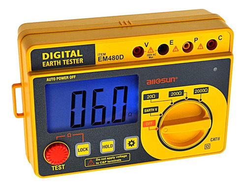 Allsun Em480d Probador Digital Tierra Detector Resistencia A