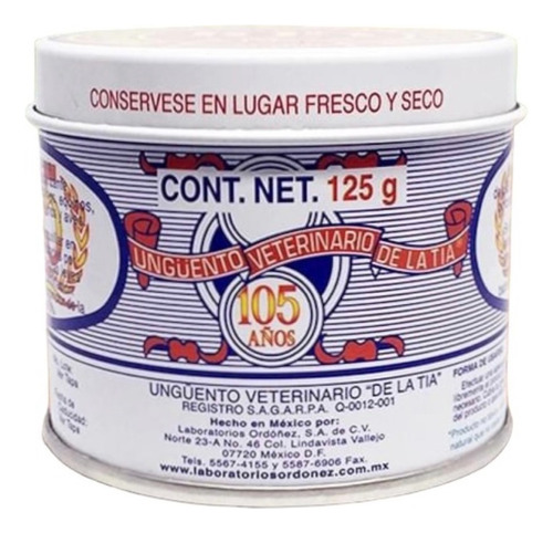 Ungüento Veterinario De La Tía 125 Gr