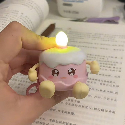 Py Llavero Con Forma De Tarta De Cumpleaños Con Luces