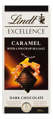 Chocolate Amargo com Pedaços de Caramelo e Flor de Sal Excellence Lindt  sem glúten caixa 100 g