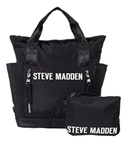 Steve Madden Mochila Theda, Negro/blanco, Talla Única