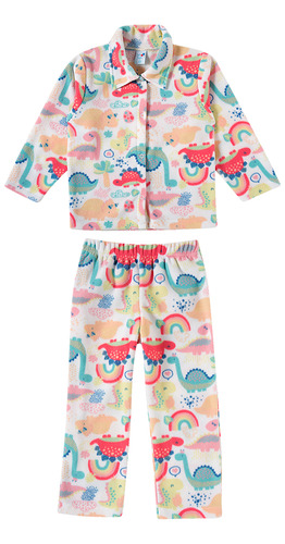 Pijama Longo Princess Dino Soft Kids Tip Top