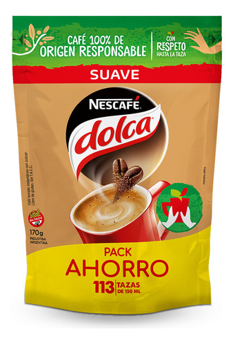 Café Instantáneo Nescafé® Dolca® Suave - Doypack X170gr